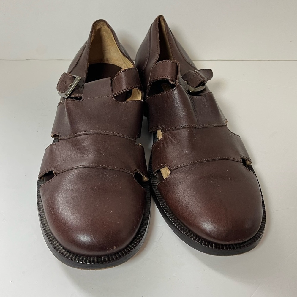 Coach Mens Dark Brown Leather Fisherman Sandals 11.5D - Picture 3 of 11